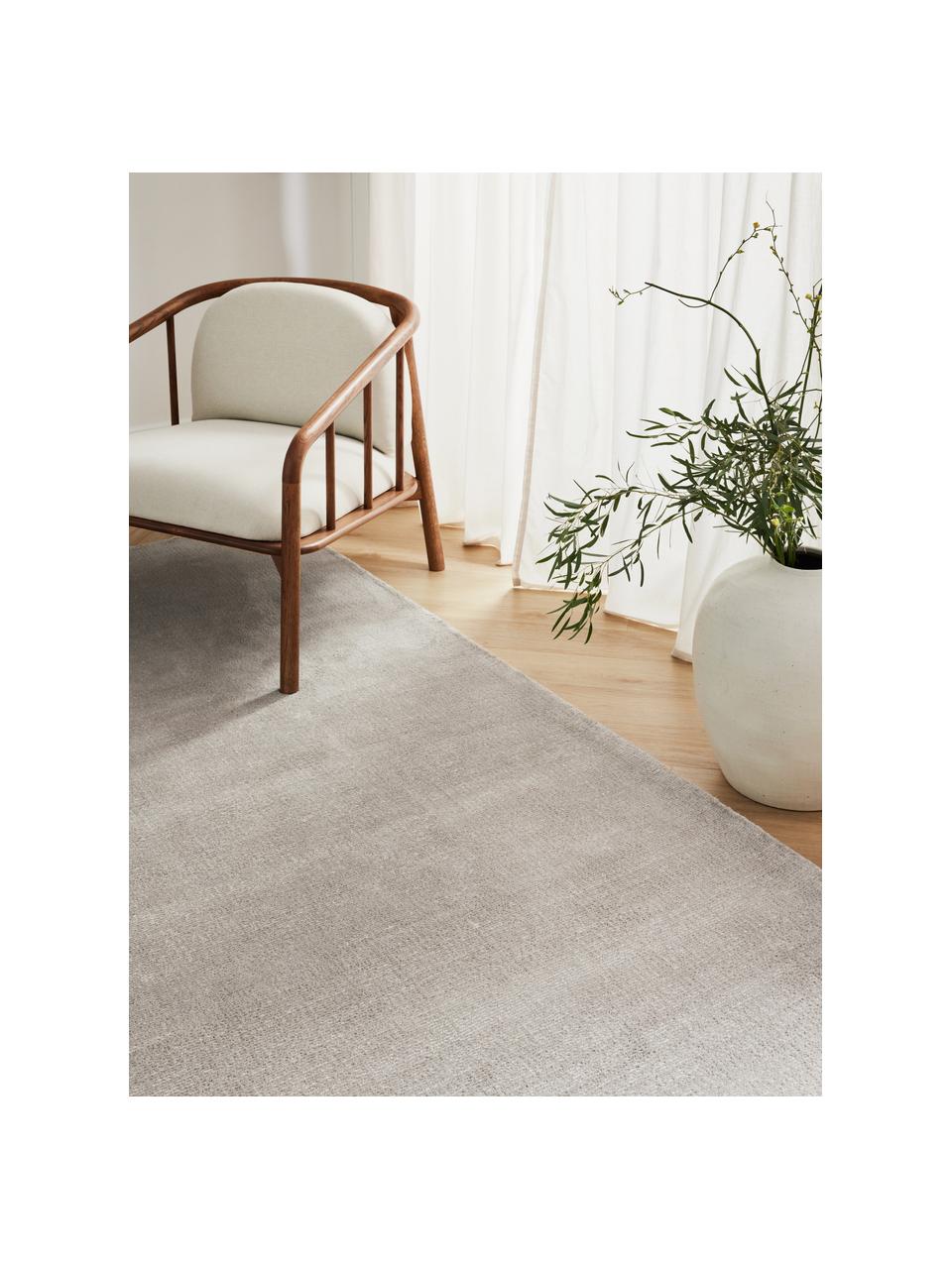 Tappeto a pelo corto tessuto a mano Ainsley, 60% poliestere, certificato GRS
40% lana, Grigio chiaro, Larg. 80 x Lung. 150 cm (taglia XS)