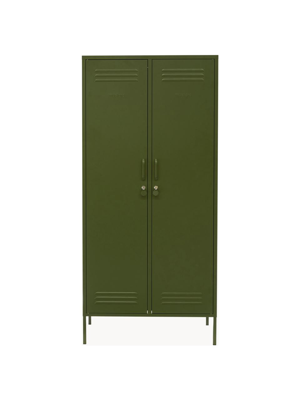 Petite armoire Twinny, Acier, revêtement par poudre, Vert foncé, larg. 85 x haut. 183 cm