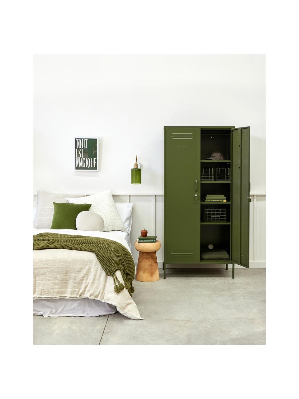 Petite armoire Twinny, Acier, revêtement par poudre, Vert foncé, larg. 85 x haut. 183 cm