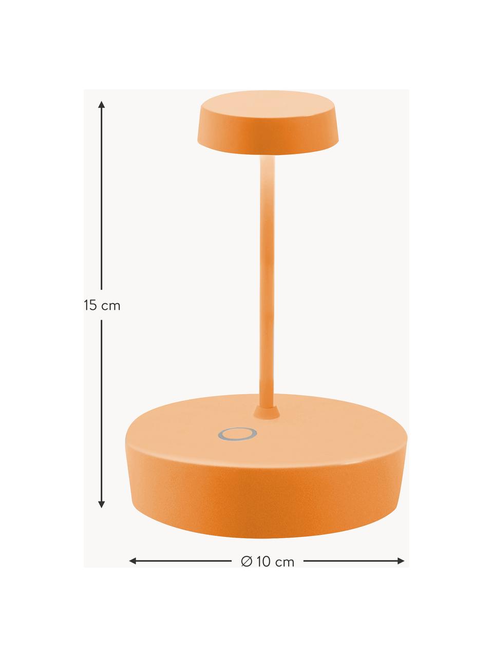 Mobiele dimbare LED tafellamp Swap Mini, Lamp: aluminium, gecoat, Oranje, Ø 10 x H 15 cm