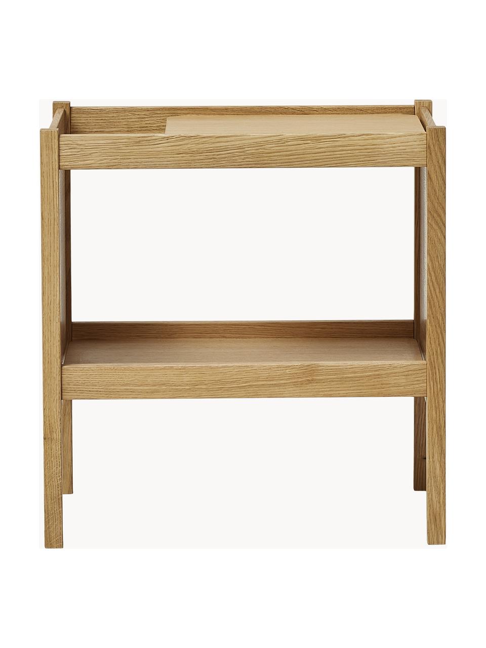 Odkladací stolík z dubového dreva Journal, Dubové drevo, dubová dyha, Dubové drevo, Š 41 x V 43 cm