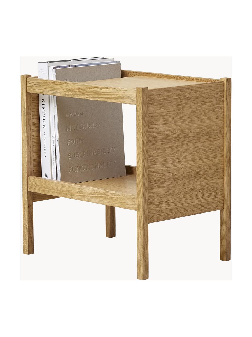 Odkladací stolík z dubového dreva Journal, Dubové drevo, dubová dyha, Dubové drevo, Š 41 x V 43 cm