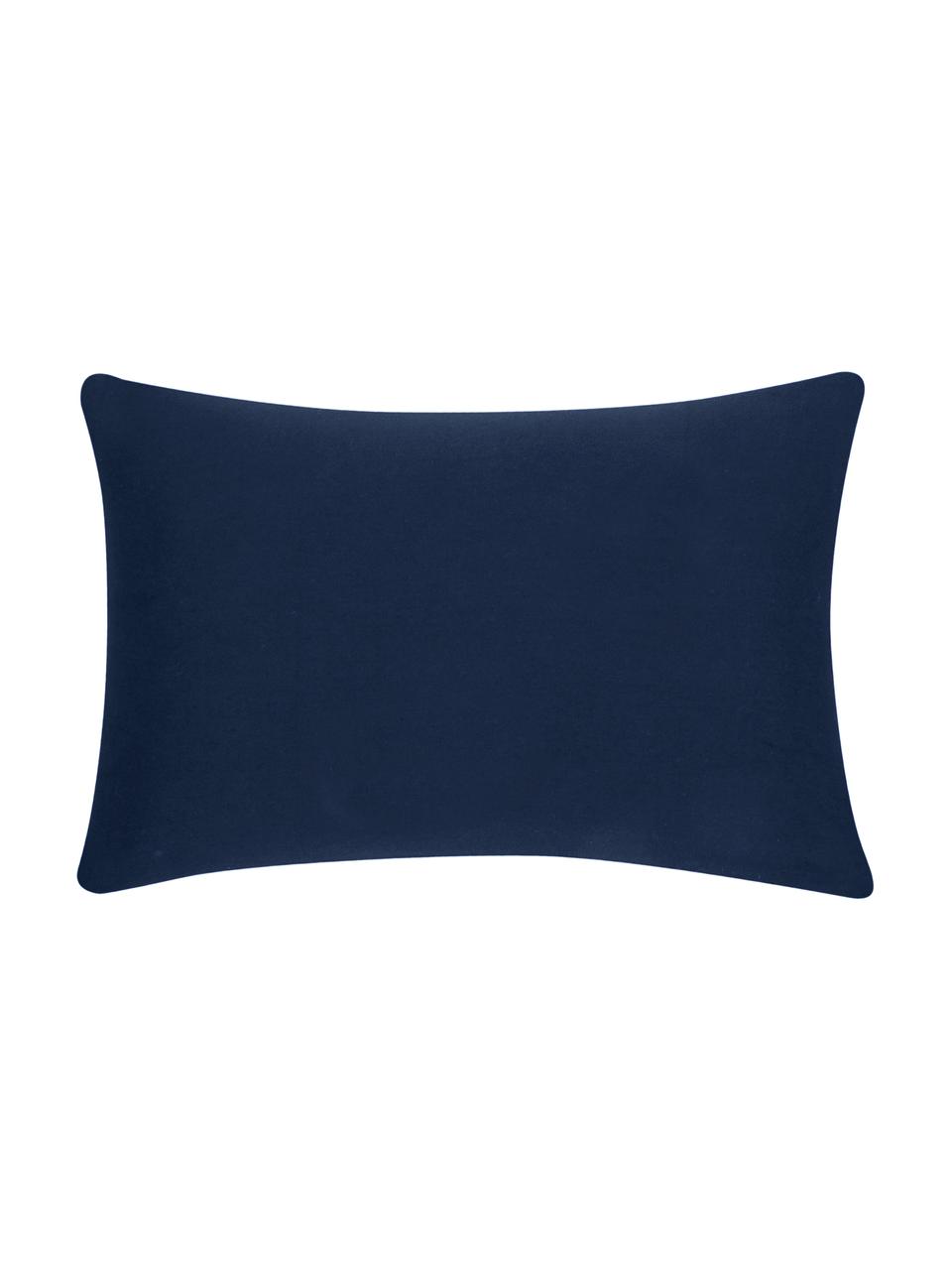 Housse de coussin rectangulaire coton bleu marine Mads, Bleu marine