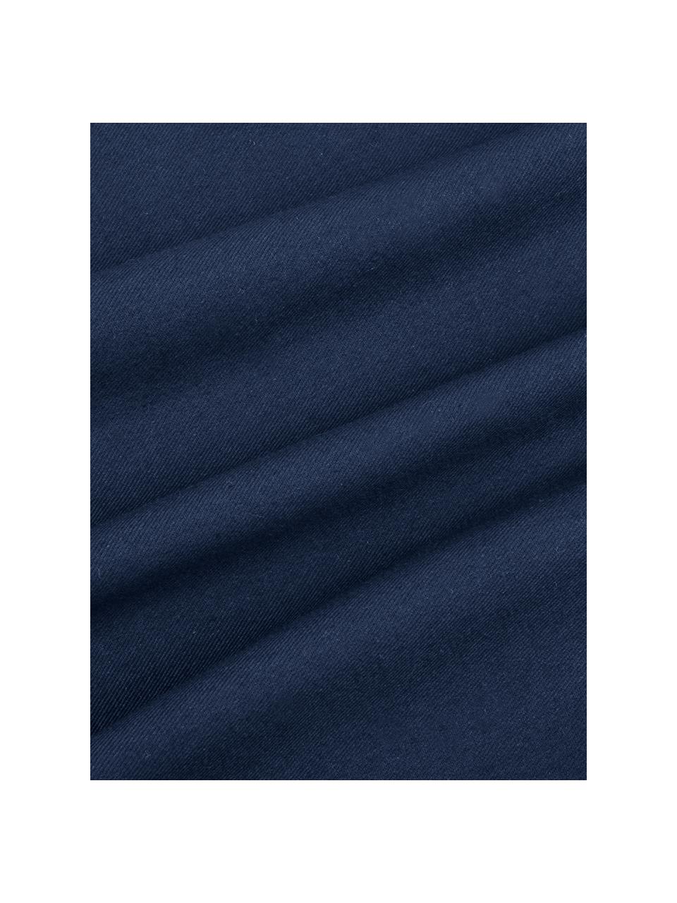 Housse de coussin rectangulaire coton bleu marine Mads, Bleu marine