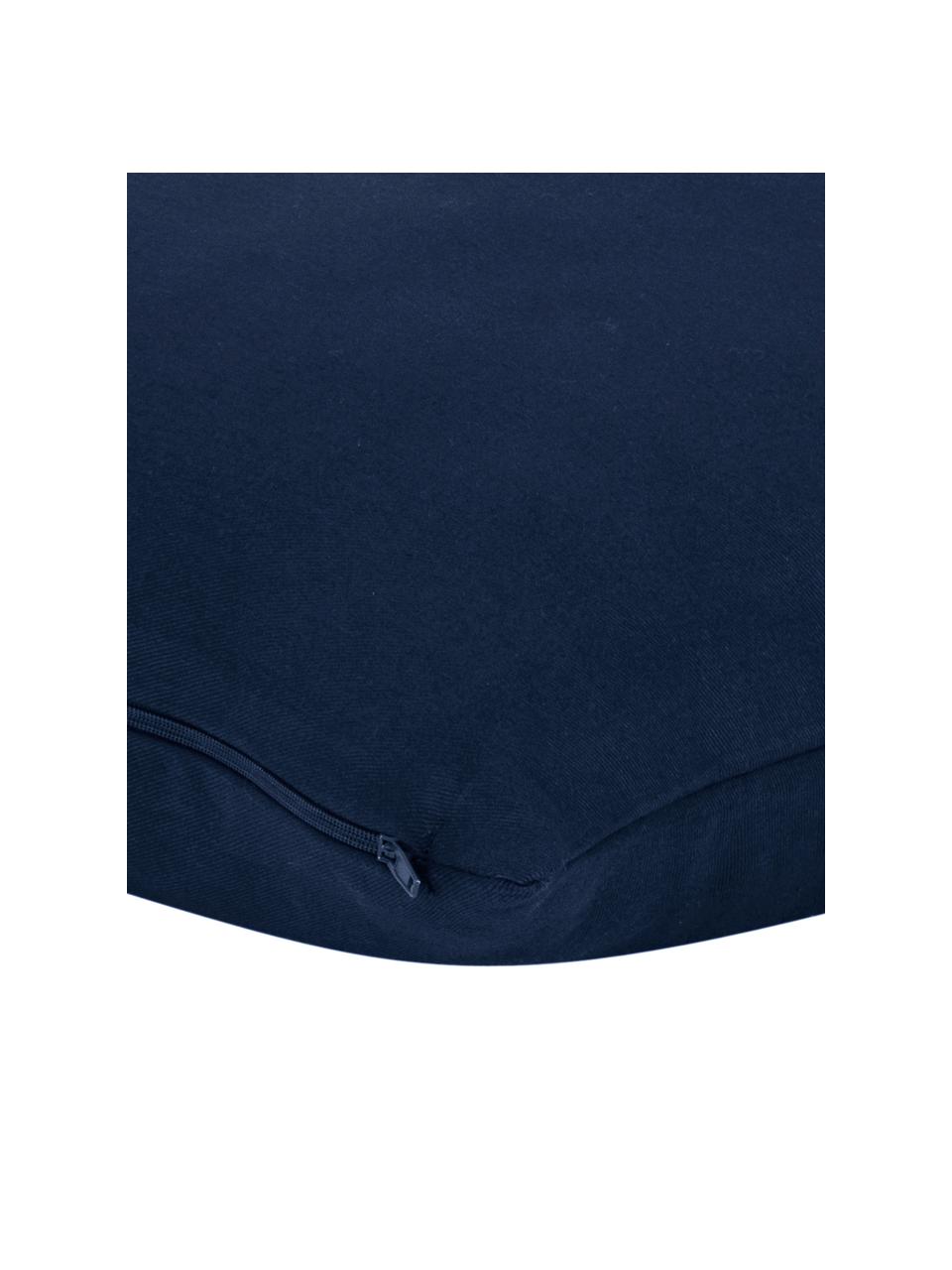 Housse de coussin rectangulaire coton bleu marine Mads, Bleu marine