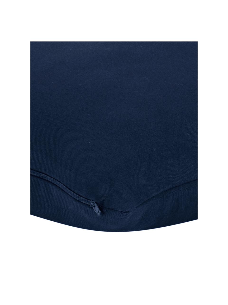 Katoenen kussenhoes Mads in marineblauw, 100% katoen, Marineblauw, 30 x 50 cm