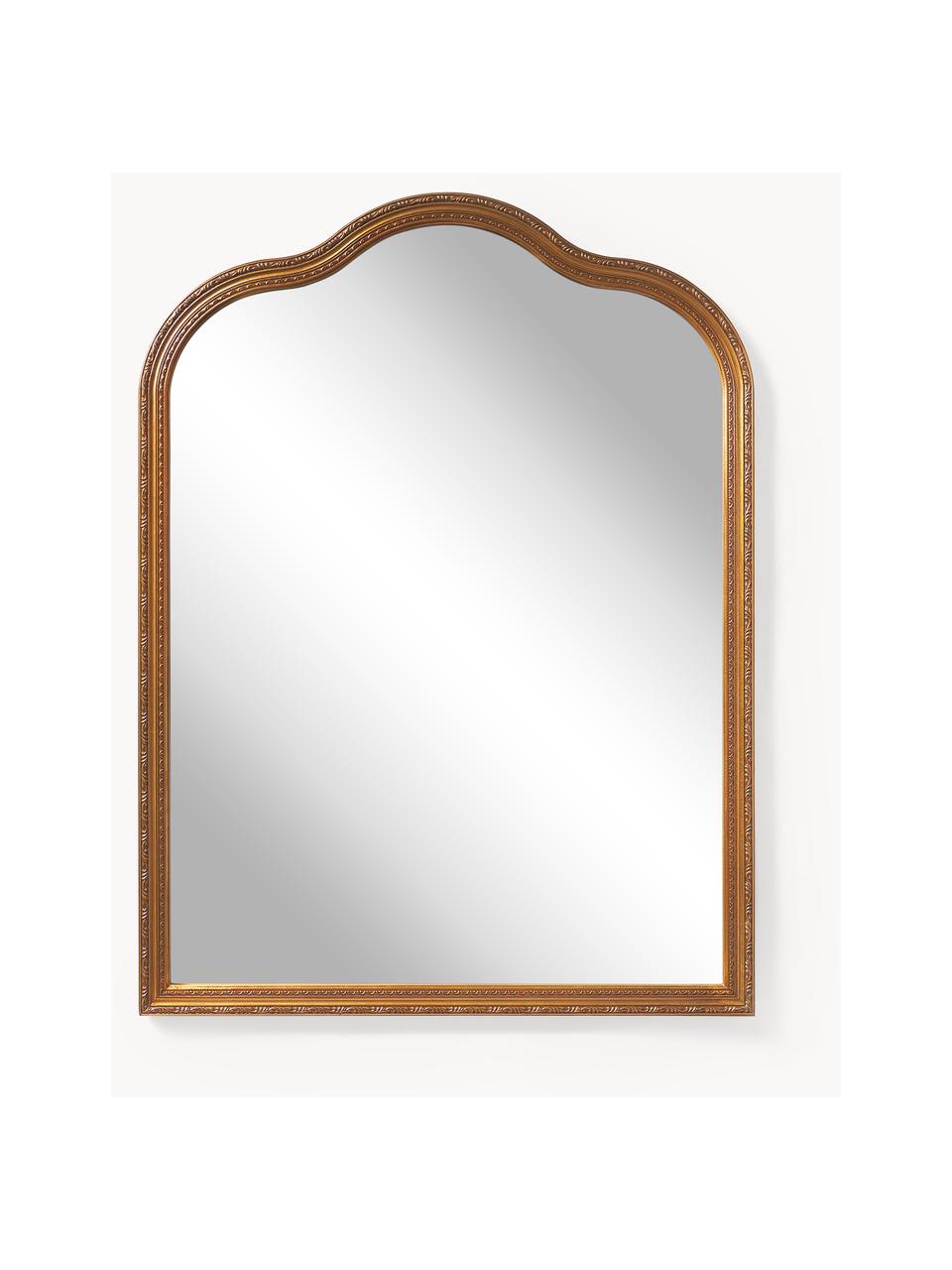 Barock-Wandspiegel Muriel, Rahmen: Massivholz, mit Goldfolie, Spiegelfläche: Spiegelglas, Rückseite: Metall, Mitteldichte Holz, Goldfarben, B 90 x H 120 cm