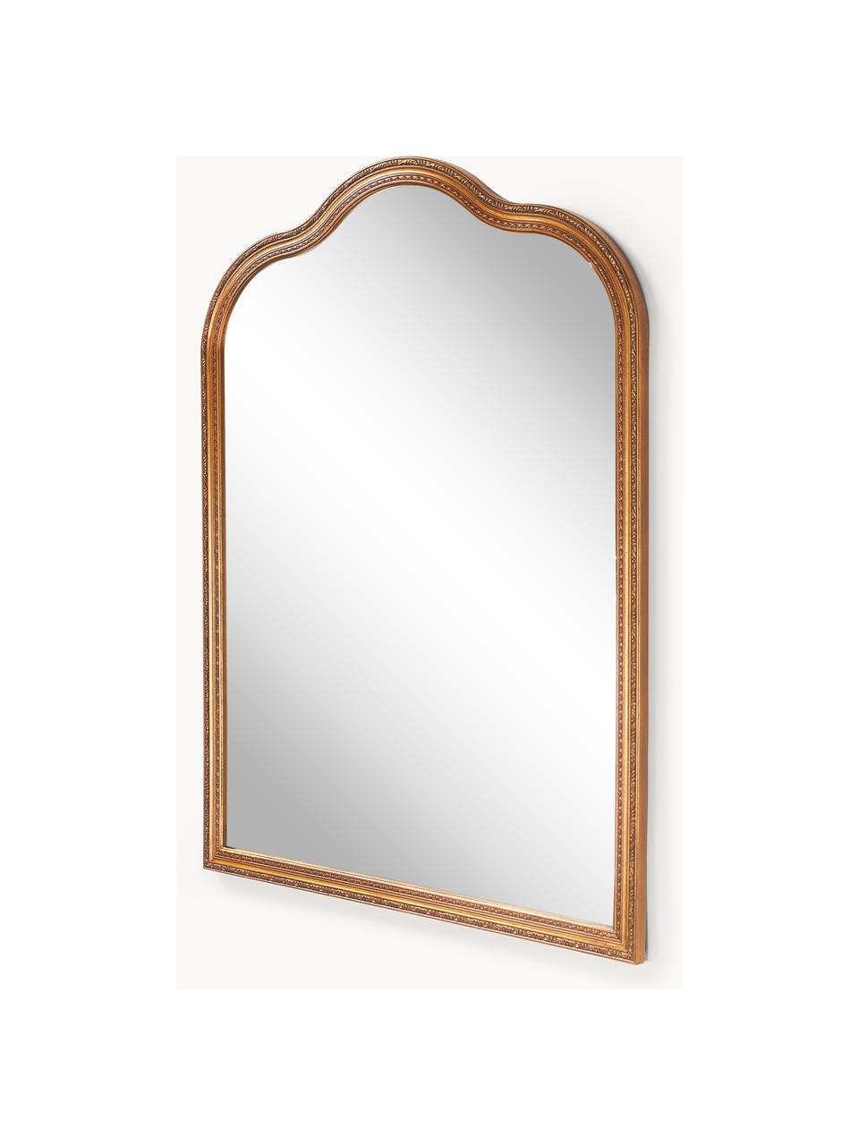 Barock-Wandspiegel Muriel, Rahmen: Massivholz, FSC-zertifizi, Spiegelfläche: Spiegelglas, Rückseite: Metall, Mitteldichte Holz, Goldfarben, B 90 x H 120 cm