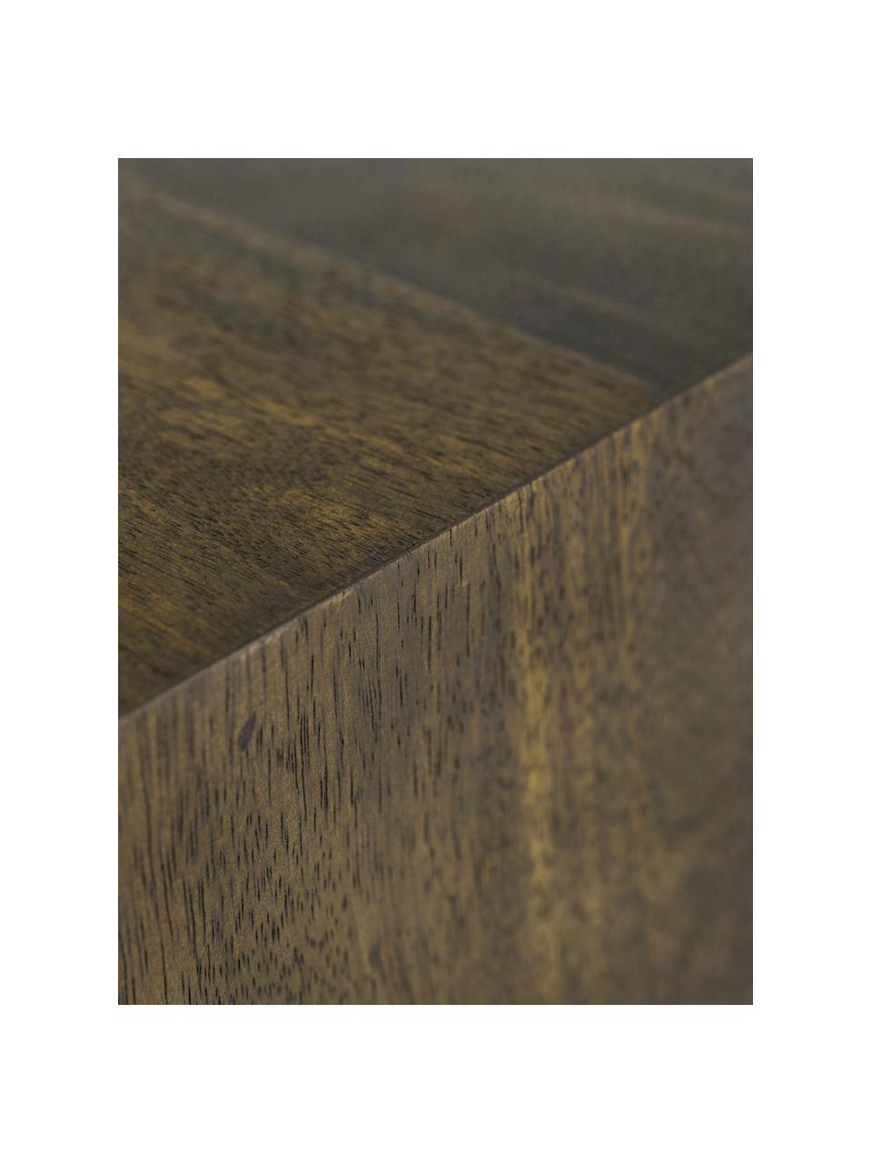 Stolik pomocniczy z drewna naturalnego Box, Drewno mangowe, płyta pilśniowa średniej gęstości (MDF), Drewno mangowe, S 40 x W 40 cm