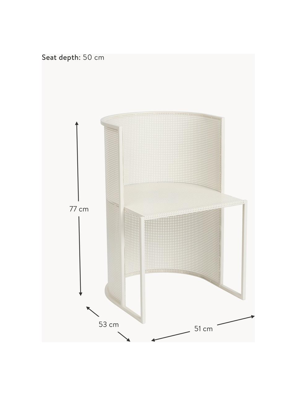 Garten-Armlehnstuhl Bauhaus, Stahl, pulverbeschichtet, Cremeweiß, B 51 x T 53 cm