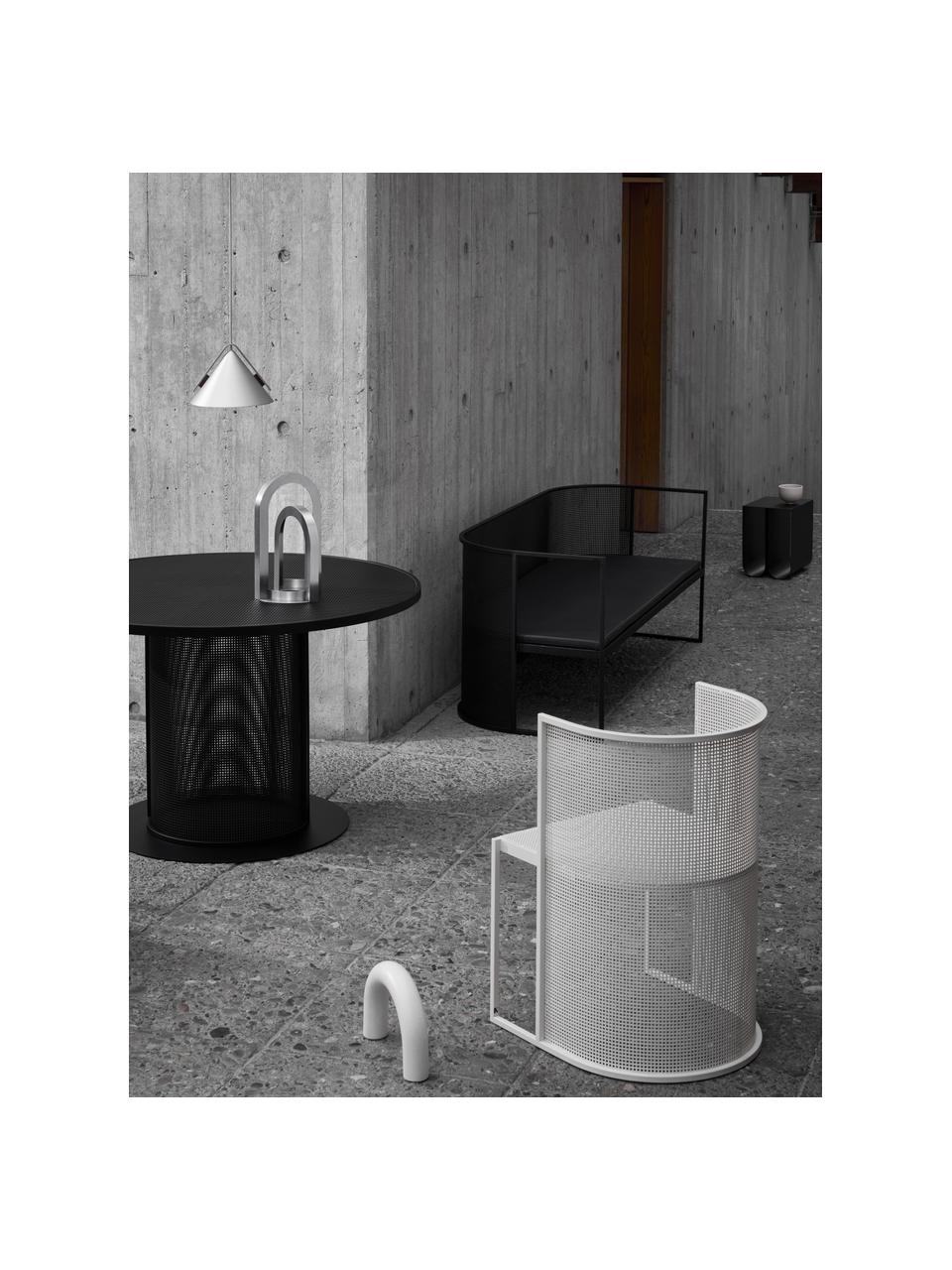 Záhradná stolička s opierkami Bauhaus, Oceľ s práškovým náterom, Krémovobiela, Š 51 x H 53 cm