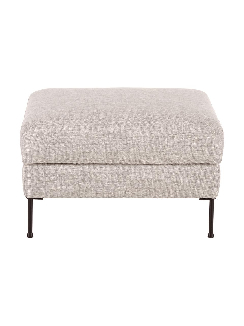 Reposapiés puf Cucita, con espacio de almacenamiento, Tapizado: tejido (poliéster) Alta r, Estructura: madera de pino maciza, Patas: metal pintado, Tejido beige, An 75 x Al 46 cm