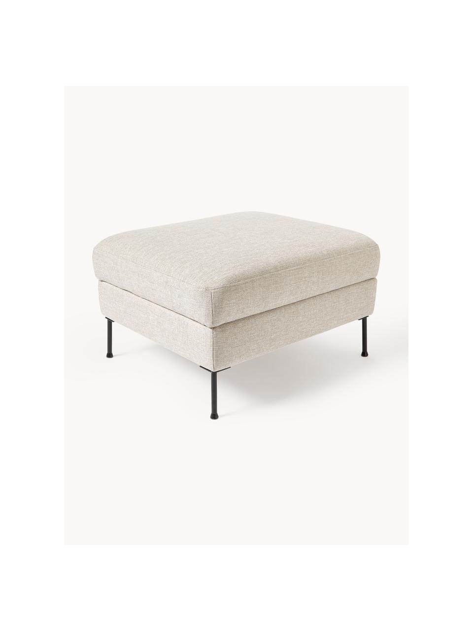 Pouf avec rangement Cucita, Tissu beige clair, larg. 75 x prof. 65 cm