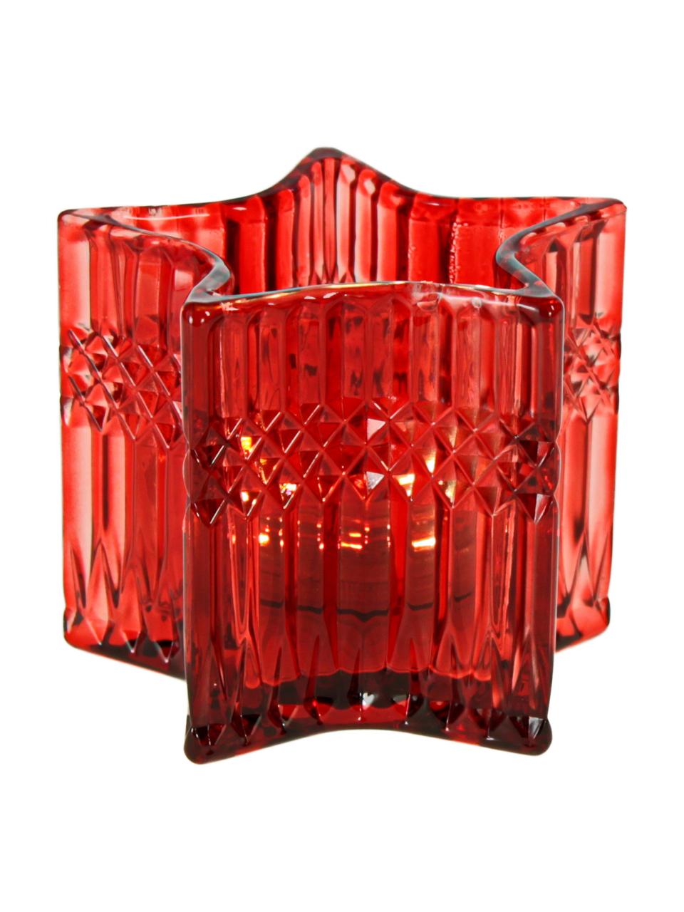 Teelichthalter Gaviolla, Glas, Rot, Ø 10 x H 8 cm