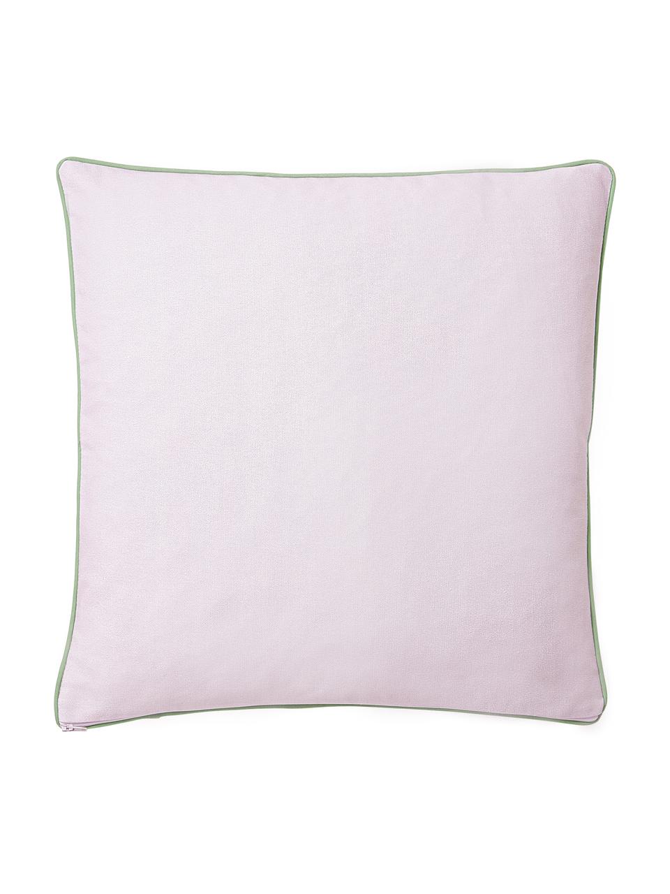 Housse de coussin 45x45 imprimé hiver Doggo, 100 % coton, Rose pâle, multicolore, larg. 45 x long. 45 cm