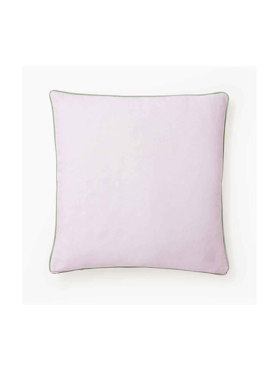 Housse de coussin 45x45 imprimé hiver Doggo, 100 % coton, Rose pâle, multicolore, larg. 45 x long. 45 cm