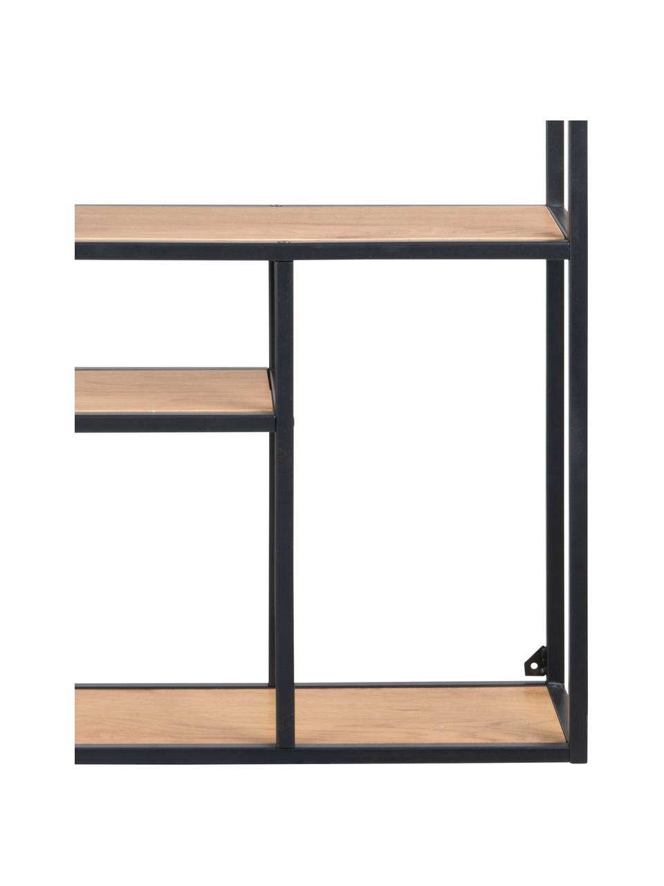Étagère murale en bois et métal Seaford Zig, Chêne sauvage, noir, larg. 75 x haut. 91 cm