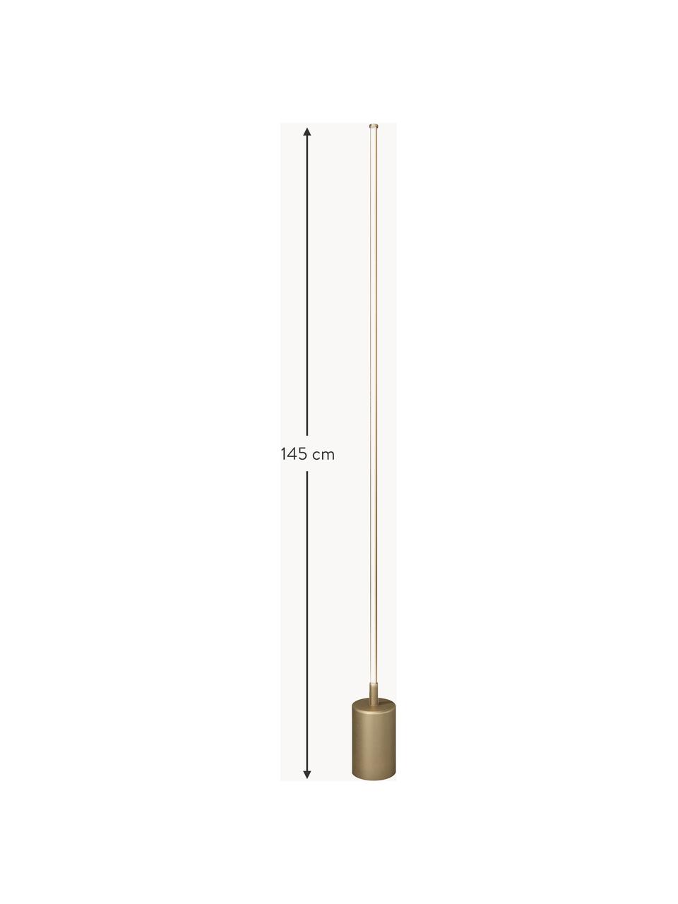 Dimmbare LED-Stehlampe Flow mit Farbwechsel und Fernbedienung, Metall, beschichtet, Goldfarben, H 145 cm