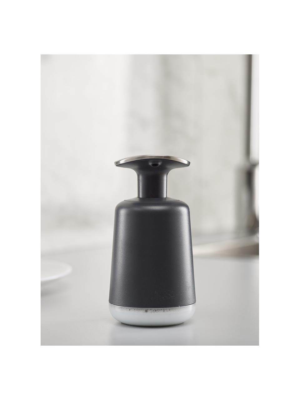 Distributeur de savon Presto, Polypropylène (PP), acier inoxydable, Gris foncé, couleur argentée, Ø 7 x haut. 15 cm