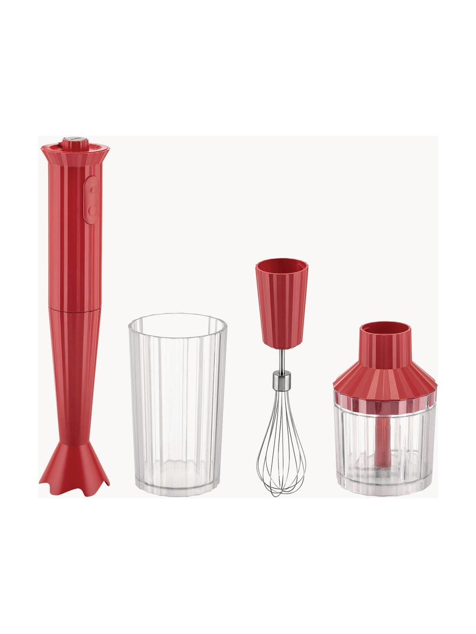 Set frullatore a immersione Plissé 4 pz, Resina termoplastica, Rosso, Set in varie misure