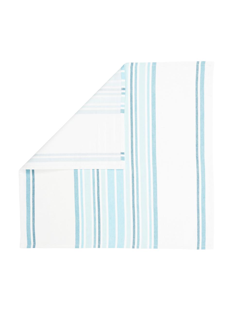 Serwetka z bawełny Katie, 2 szt., Bawełna, Biały, niebieski, S 50 x D 50 cm