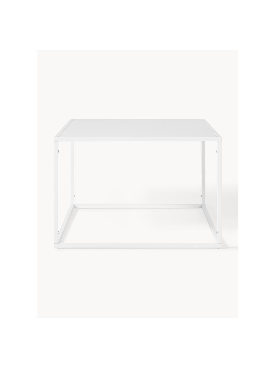 Tavolino da salotto in metallo Neptun, Metallo verniciato a polvere, Bianco, Larg. 90 x Prof. 60 cm