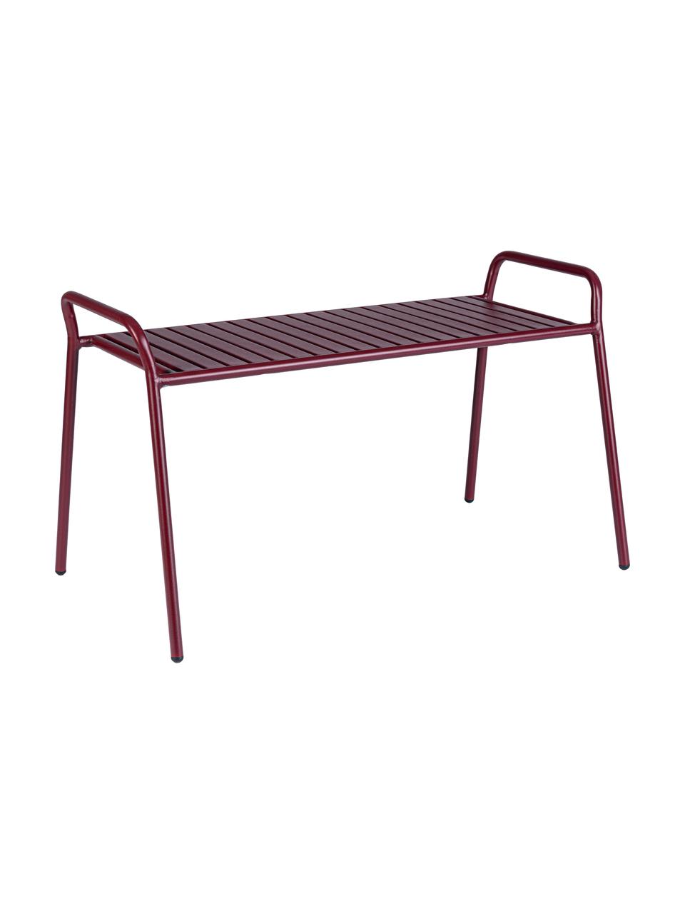 Banc de jardin métal rouge Dalya, Acier, revêtement par poudre, Rouge bordeaux, mat, larg. 88 x haut. 51 cm