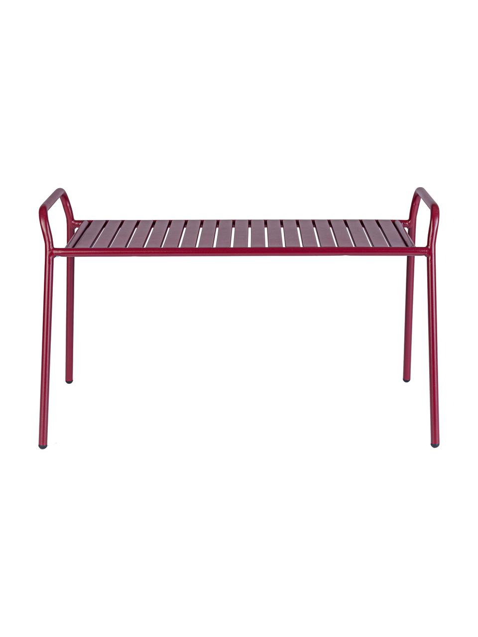 Panchina da giardino in metallo rosso Dalya, Acciaio verniciato a polvere, Rosso bordeaux, Larg. 88 x Alt. 51 cm