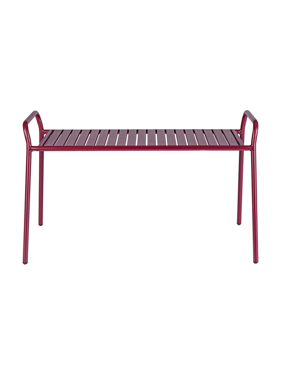 Zahradní kovová lavice Dalya, Ocel s práškovým nástřikem, Vínově červená, Š 88 cm, V 51 cm