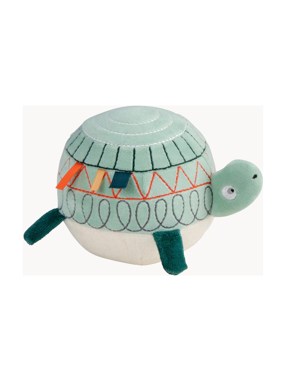 Activiteit speeltje Turbo the Turtle, Bekleding: 80% katoen, 20% polyester, Mintgroene tinten, meerkleurig, B 10 x H 10 cm