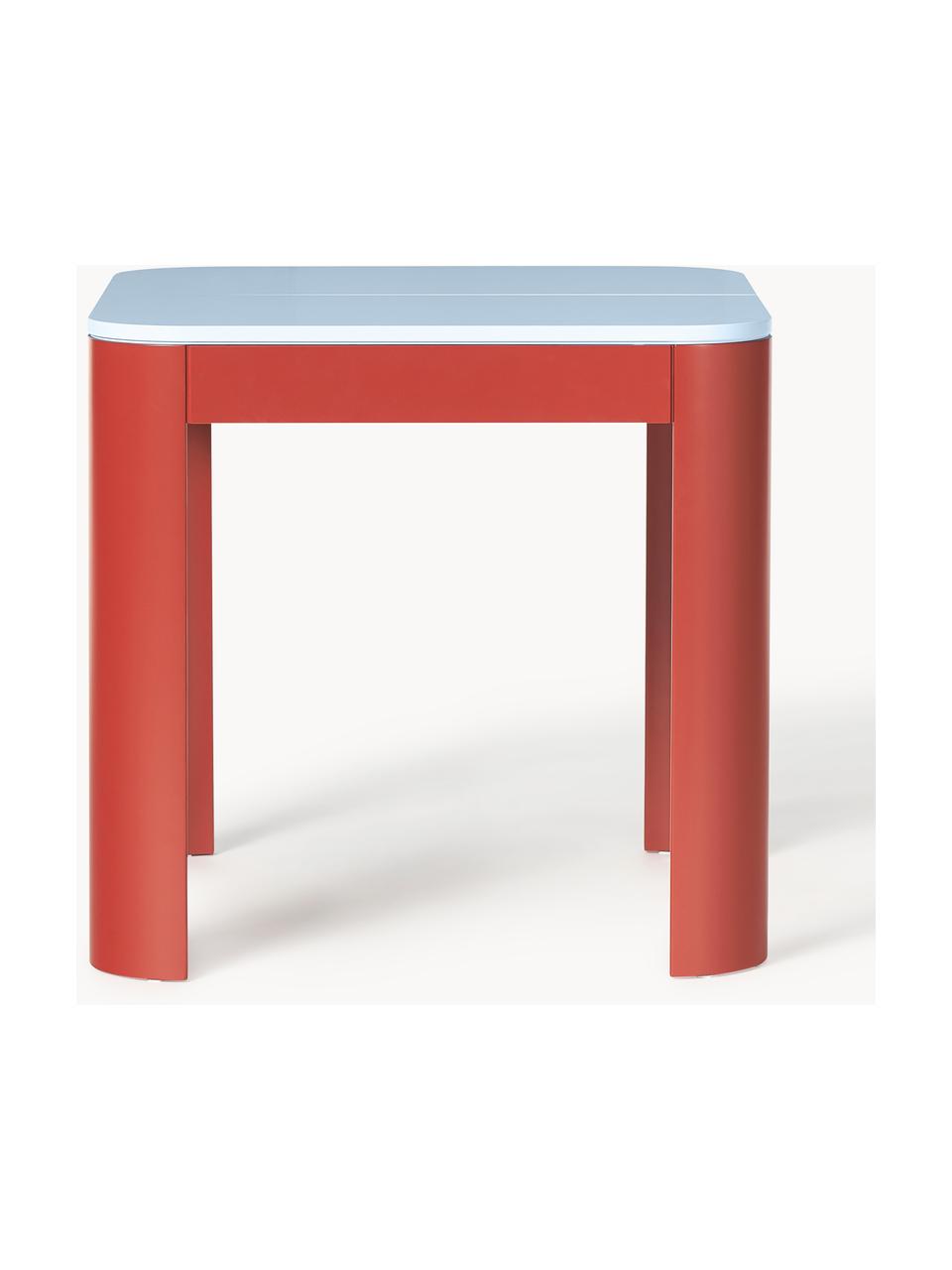 Table extensible Samos, tailles variées, Bleu clair, rouge, larg. 80 - 120 x prof. 80 cm