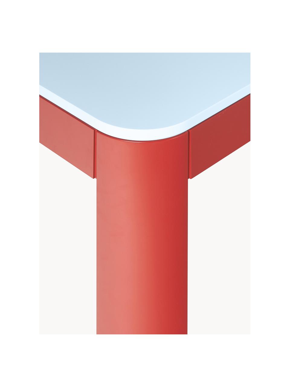 Rozkladací jedálenský stôl Samos, Svetlomodrá, červená, Š 80/120 x H 80 cm