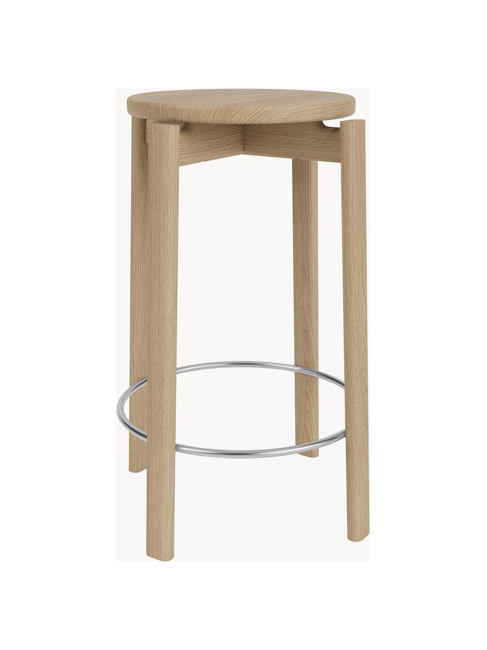 Tabouret en chêne Passage, Bois de chêne, acier, Ø 46 x haut. 65 cm