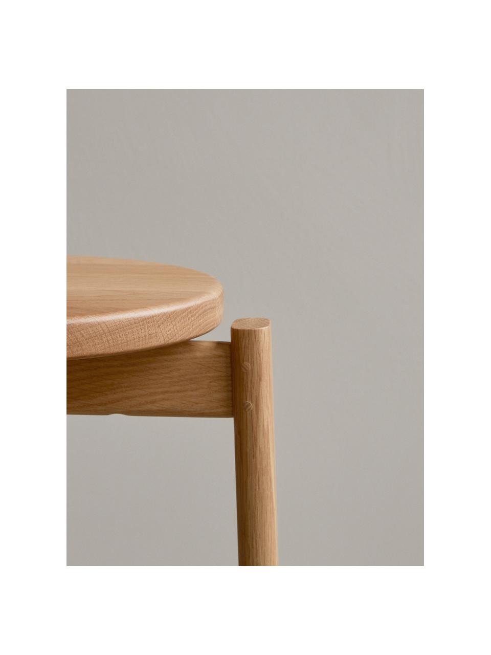 Tabouret en chêne Passage, Bois de chêne, acier, Ø 46 x haut. 65 cm