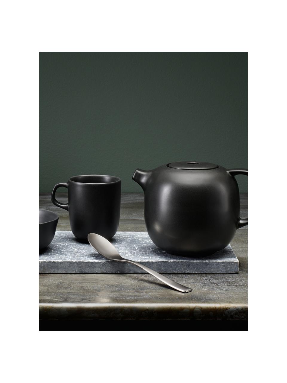 Tazas de café de gres Nordic Kitchen, 4 uds., Gres, Negro mate, Ø 8 cm, 300 ml