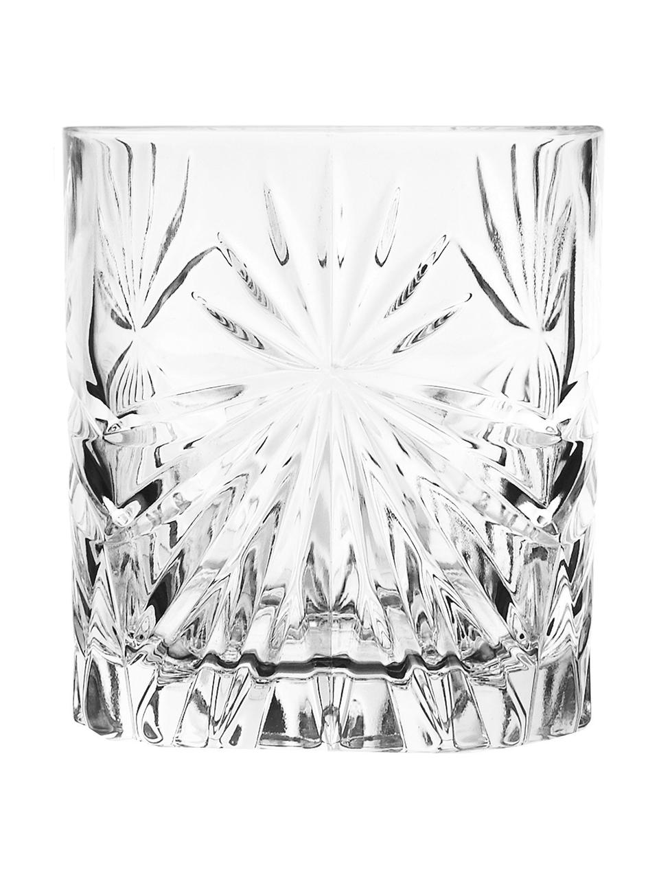 Komplet szklanek do whisky ze szkła kryształowego z reliefem Bichiera, 4 elem., Szkło kryształowe, Transparentny, Ø 8 x W 9 cm, 310 ml