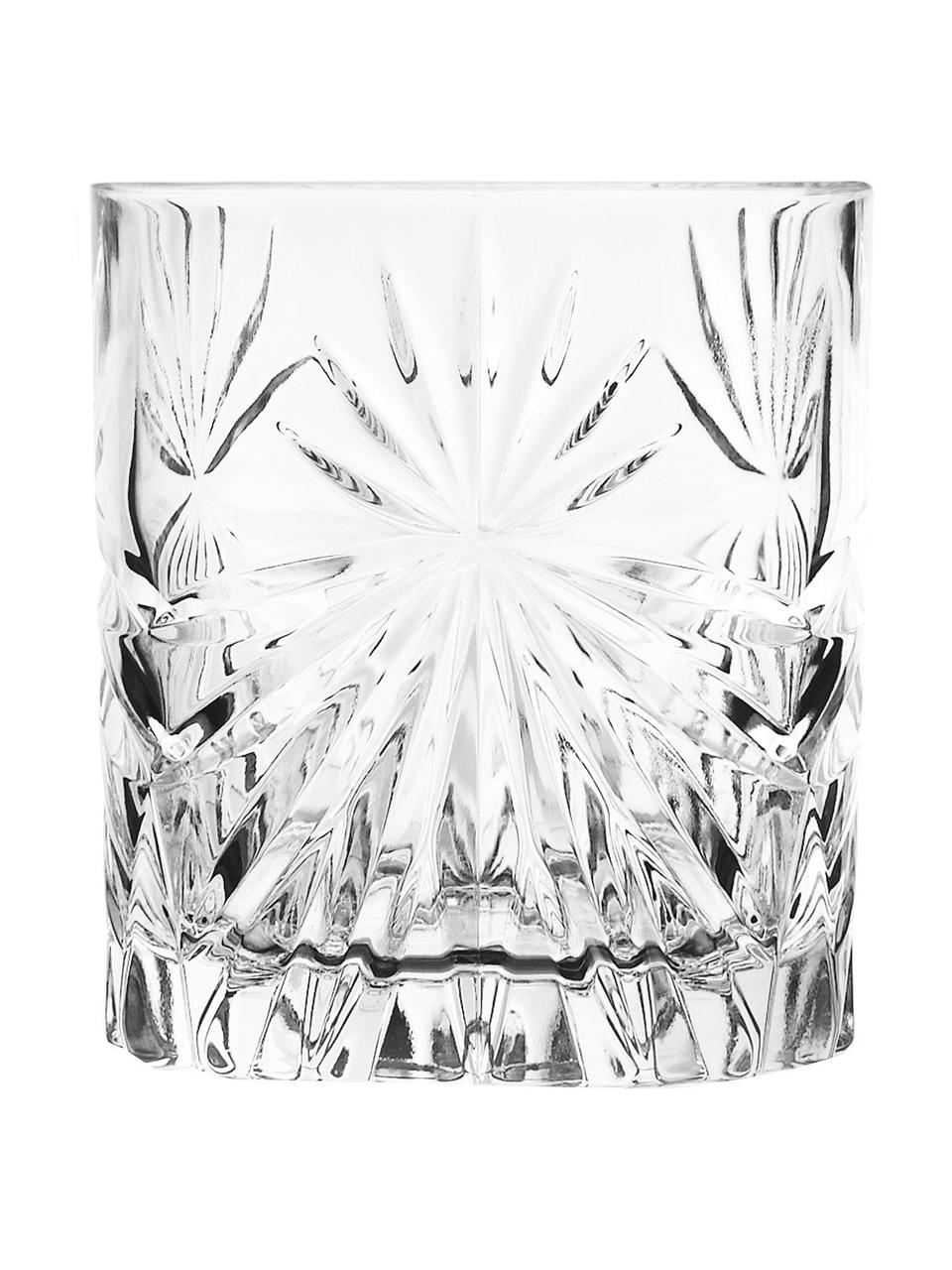 Kristallgläser Bichiera mit Relief, 4er-Set, Kristallglas, Transparent, Ø 8 x H 9 cm, 310 ml