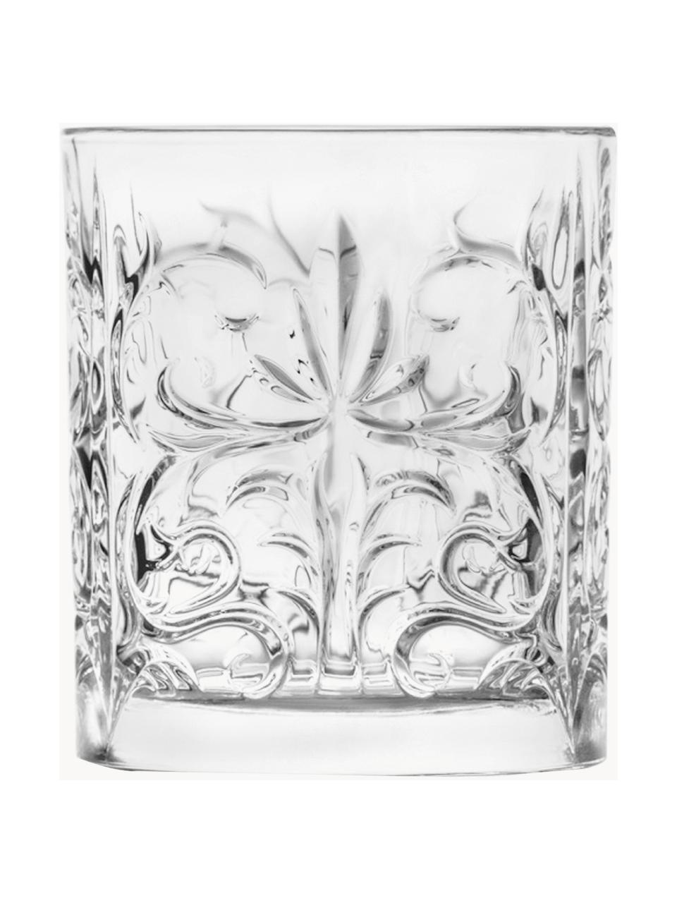 Komplet szklanek do whisky ze szkła kryształowego z reliefem Bichiera, 4 elem., Szkło kryształowe, Transparentny, Ø 8 x W 9 cm, 310 ml