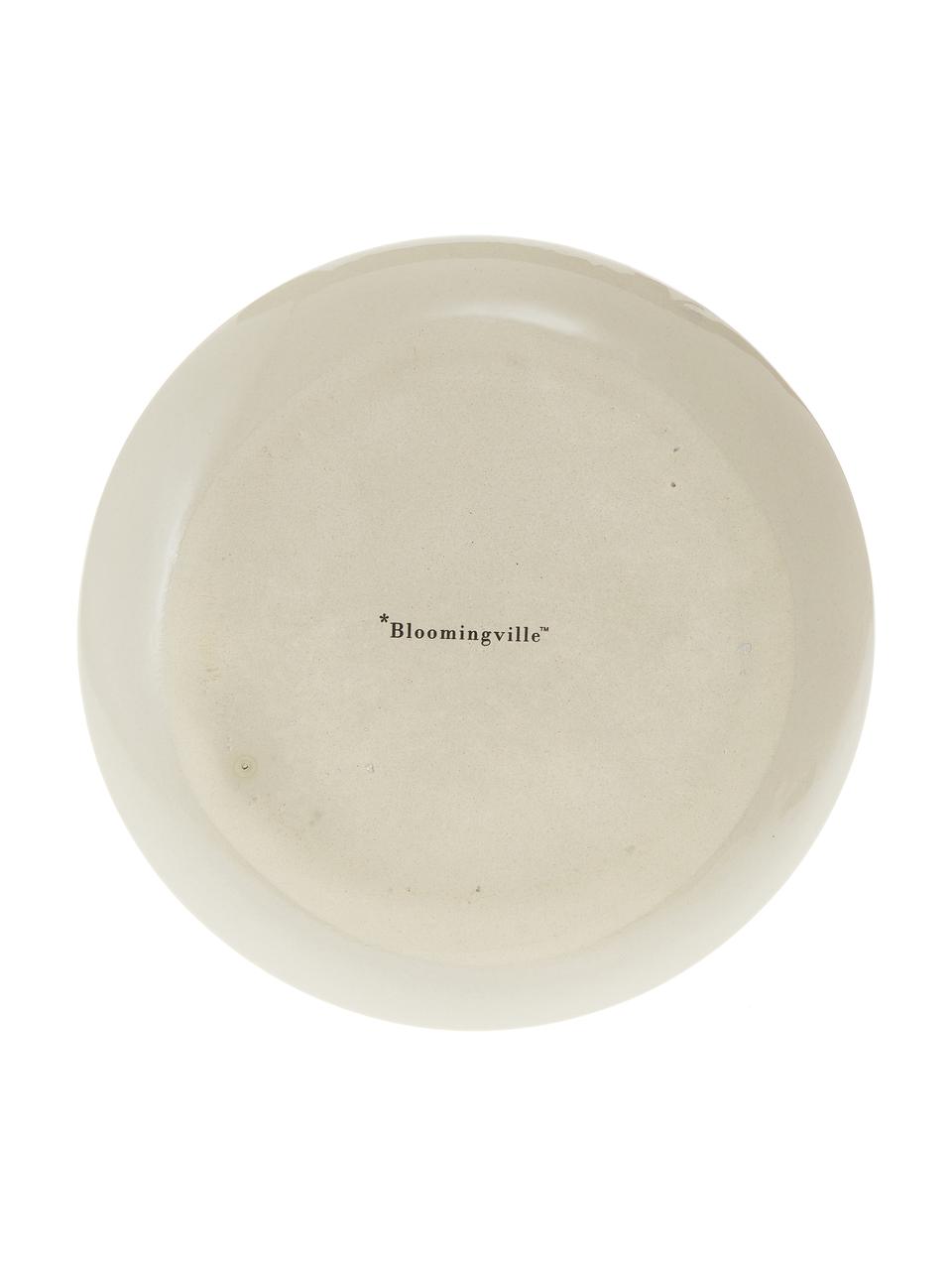 Ručně vyrobený snídaňový talíř s motivem trávy Bea, Kamenina, Béžová, Ø 22 cm