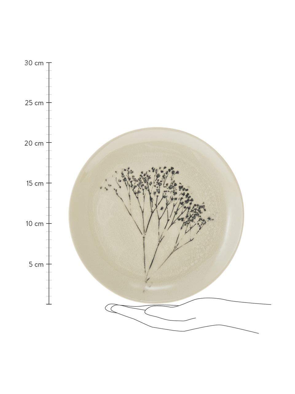 Plato postre artesanal Bea, Gres, Beige, Ø 22 cm