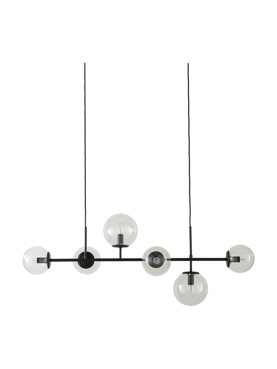 Lampada a sospensione Casey, Paralume: vetro, Nero, Larg. 120 x Alt. 157 cm