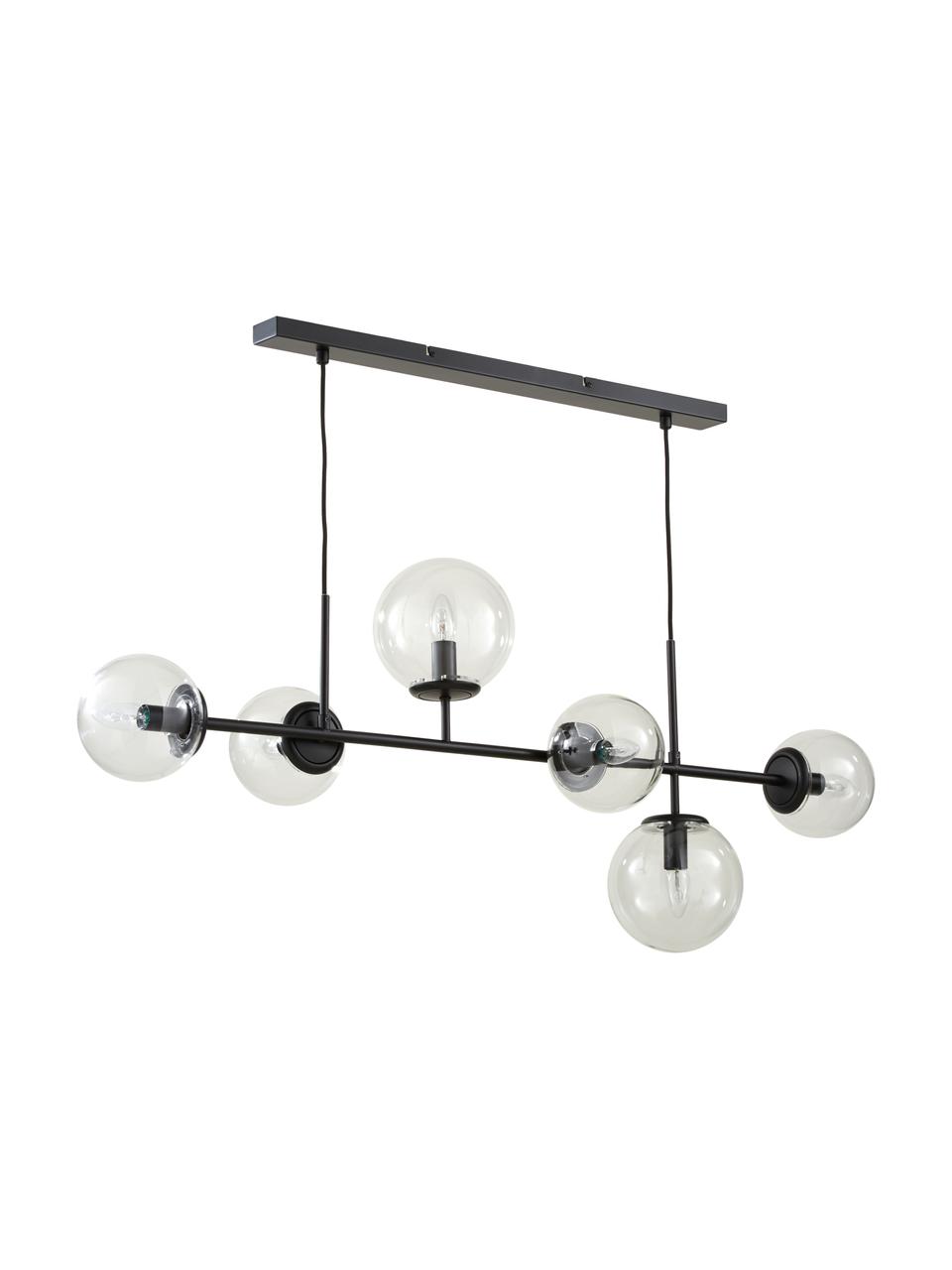 Grande suspension avec globes en verre Casey, Noir