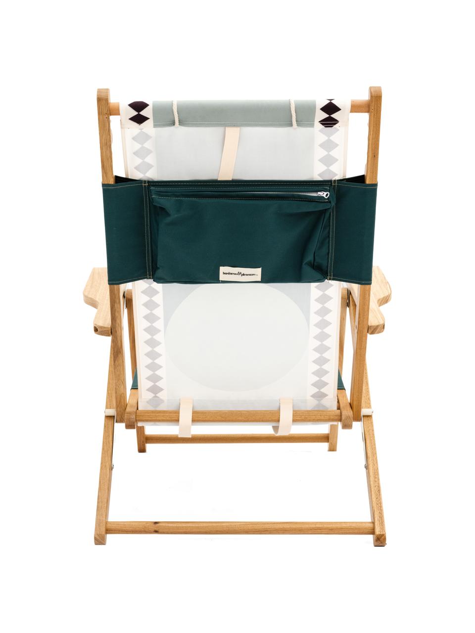 Inklapbare tuinligstoel Tommy, Bekleding: 50% katoen, 50% polyester, Frame: hout, Turquoise, mintgroen, B 43 x H 84 cm