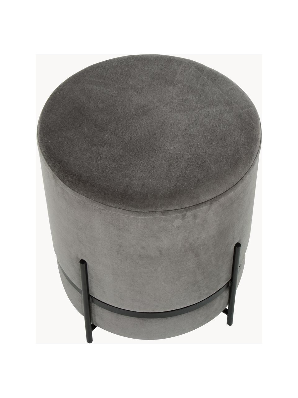 Pouf rivestito in velluto grigio 55x51x32cm - RETIF