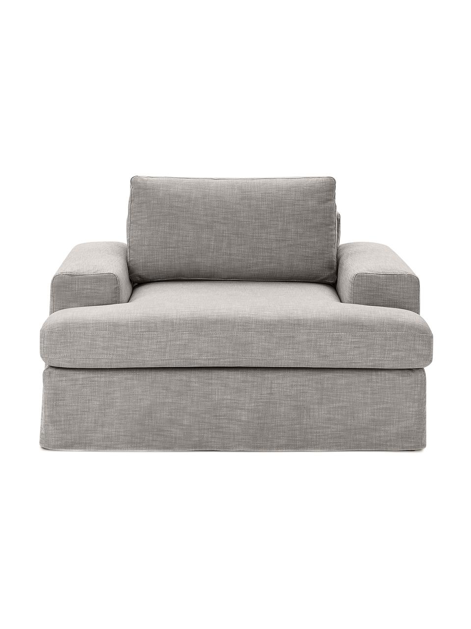 Fauteuil avec revêtement amovible Russell, Tissu gris, larg. 103 x prof. 112 cm