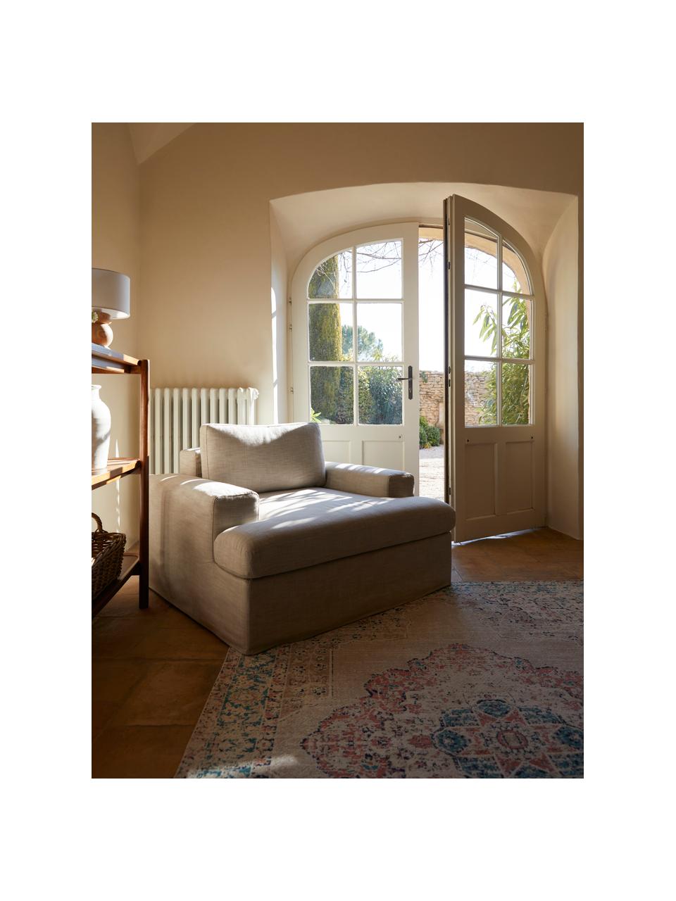 Sillón Russell, Tapizado: 100% algodón Alta resiste, Tapizado: relleno de espuma, Estructura: madera contrachapada de p, Patas: plástico, Tejido gris, An 103 x Al 77 cm