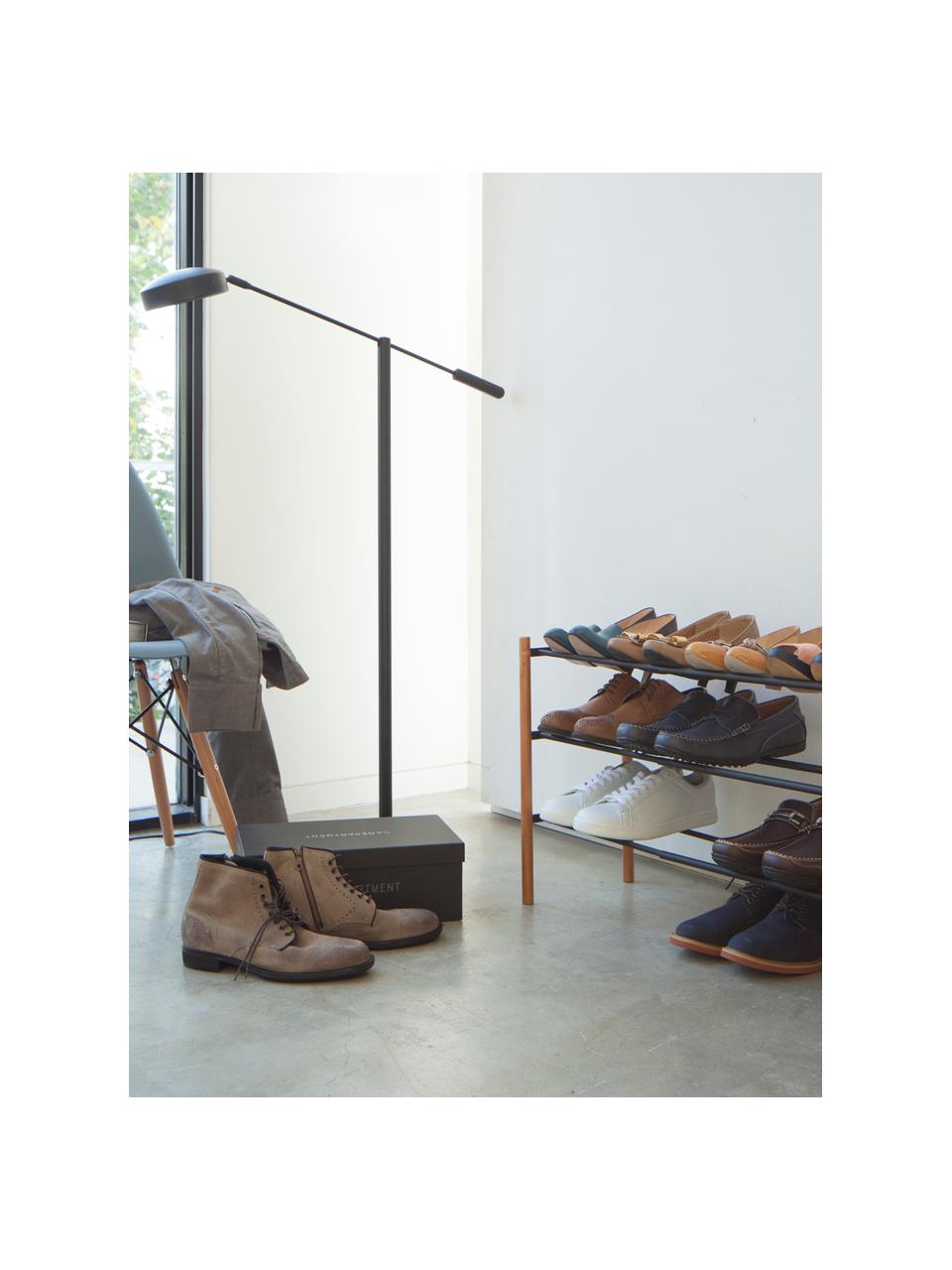 Uitschuifbaar schoenenkast Plain, Frame: hout, Zwart, hout, donker, B 41-70 x H 46 cm