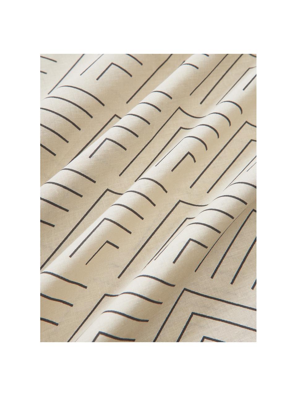 Baumwoll-Kissenbezug Milano mit grafischem Muster, Webart: Renforcé Fadendichte 144 , Beige, B 40 x L 80 cm