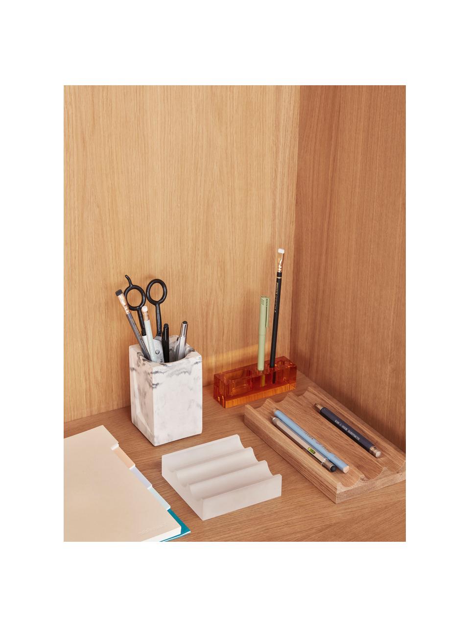 Organizador de escritorio Wave, Cristal, Blanco semitransparente, An 11 x F 3 cm