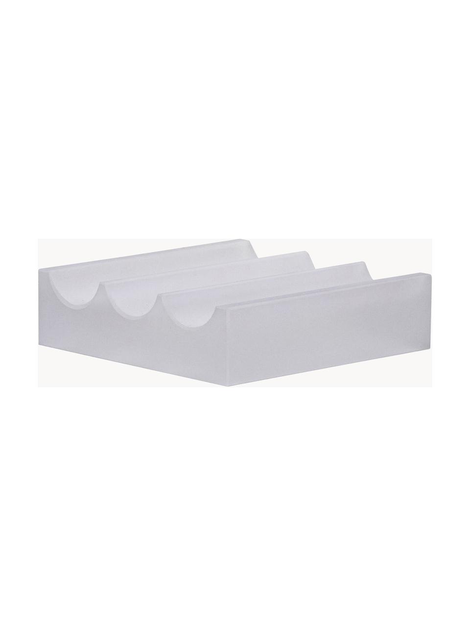 Organizer biurowy Wave, Szkło kryształowe, Biały, półtransparentny, S 11 x W 3 cm